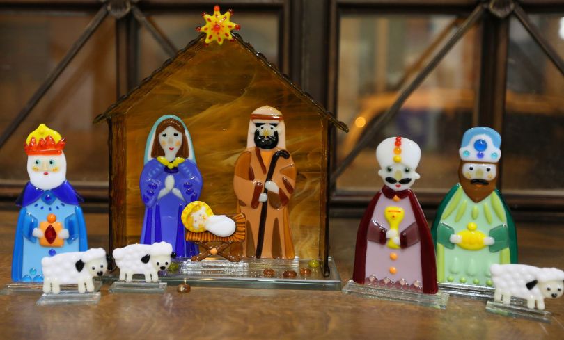 christmas nativity scene with small toys